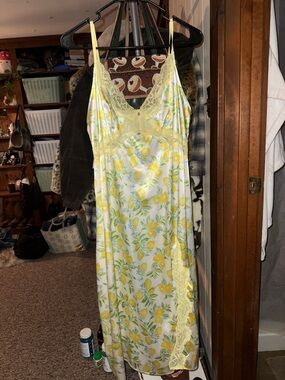 Adore Me Lace Trim Lemons Slip Dress